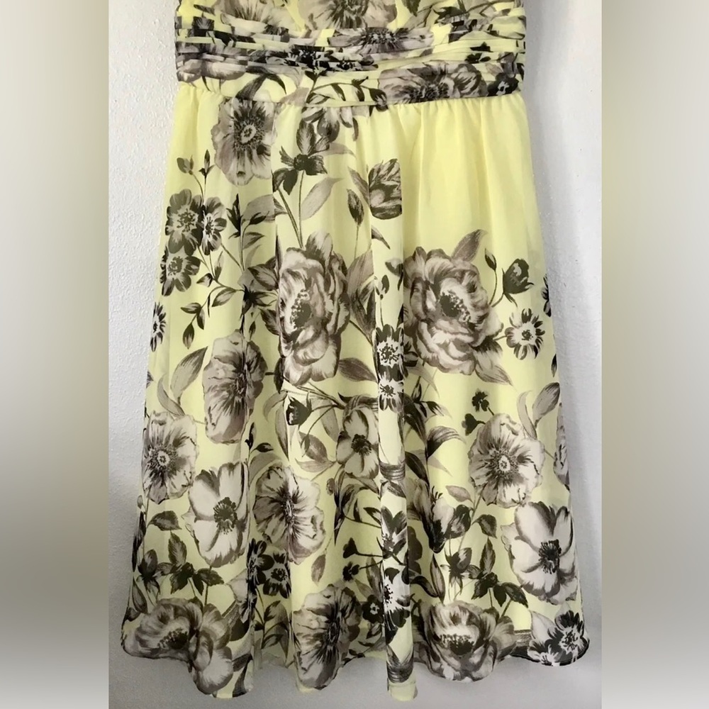 Christopher & Banks Special Occasion Yellow Chiffon Dress or Bridal Party 6 - Picture 4 of 8